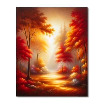 Peaceful Autumn Woods DIY Paint By Numbers