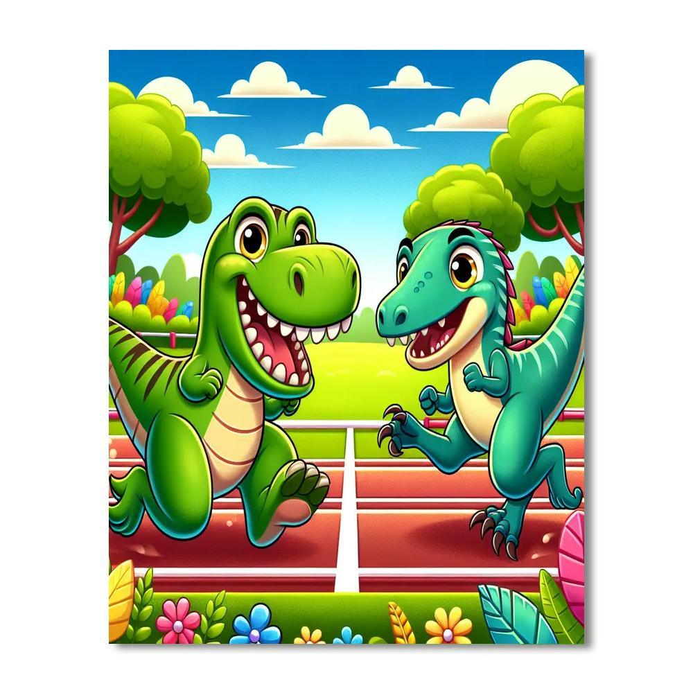 Exciting Racing Dinosaurs Paint By Numbers Kits