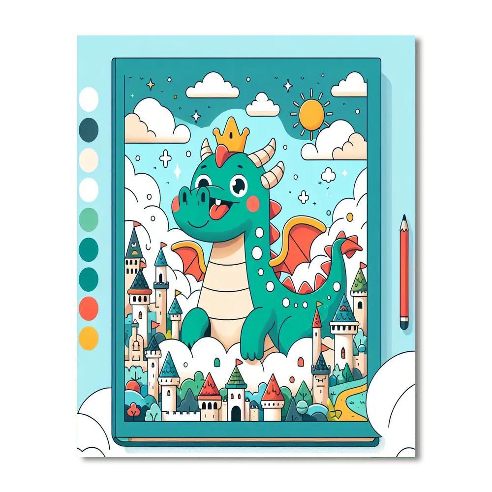 Friendly Dragon Kingdom Paint By Color