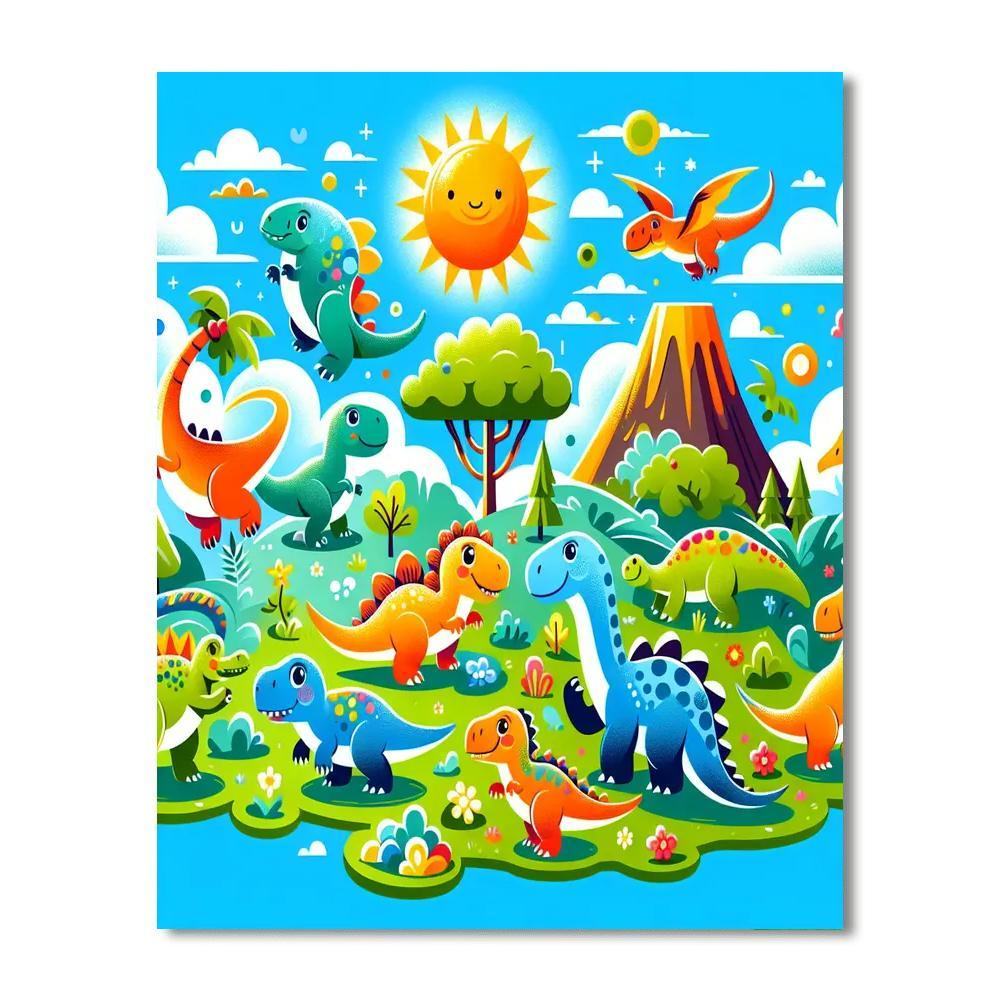 Adventures With Friendly Dinosaurs Paint By Color