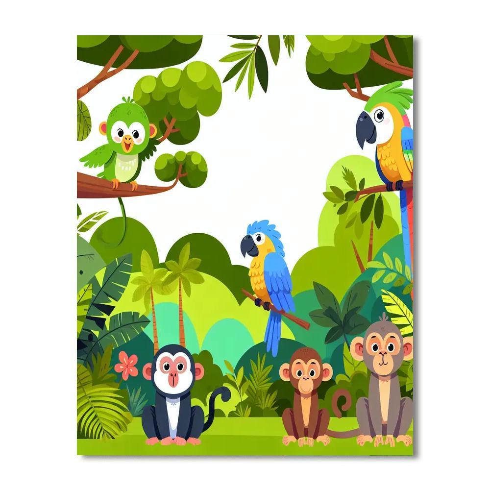 Radiant Rainforest Rhythm Number Painting