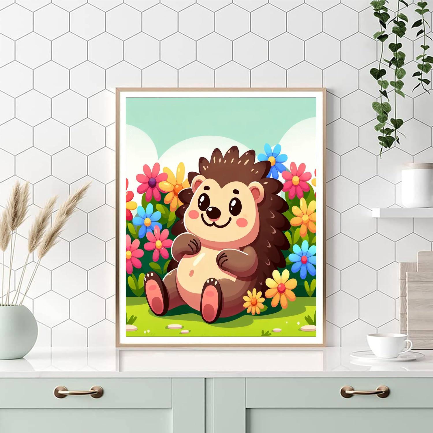 Cheery Hedgehog Paint By Number
