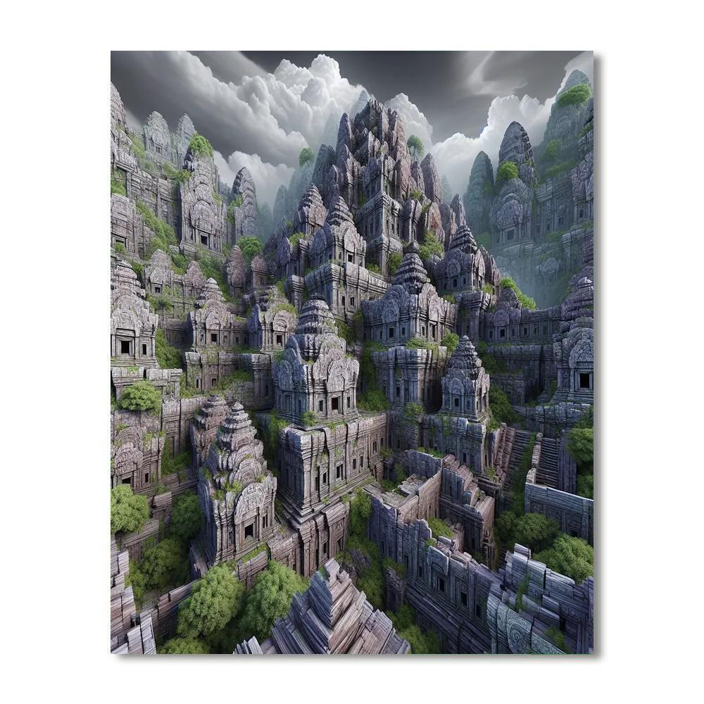 Ancient Ruins Mystery Number Painting