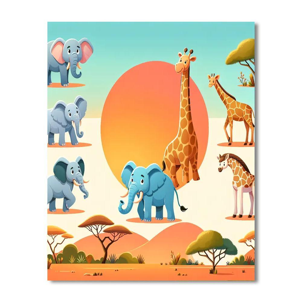 Safari Sunset Journey Paint By Numbers Art