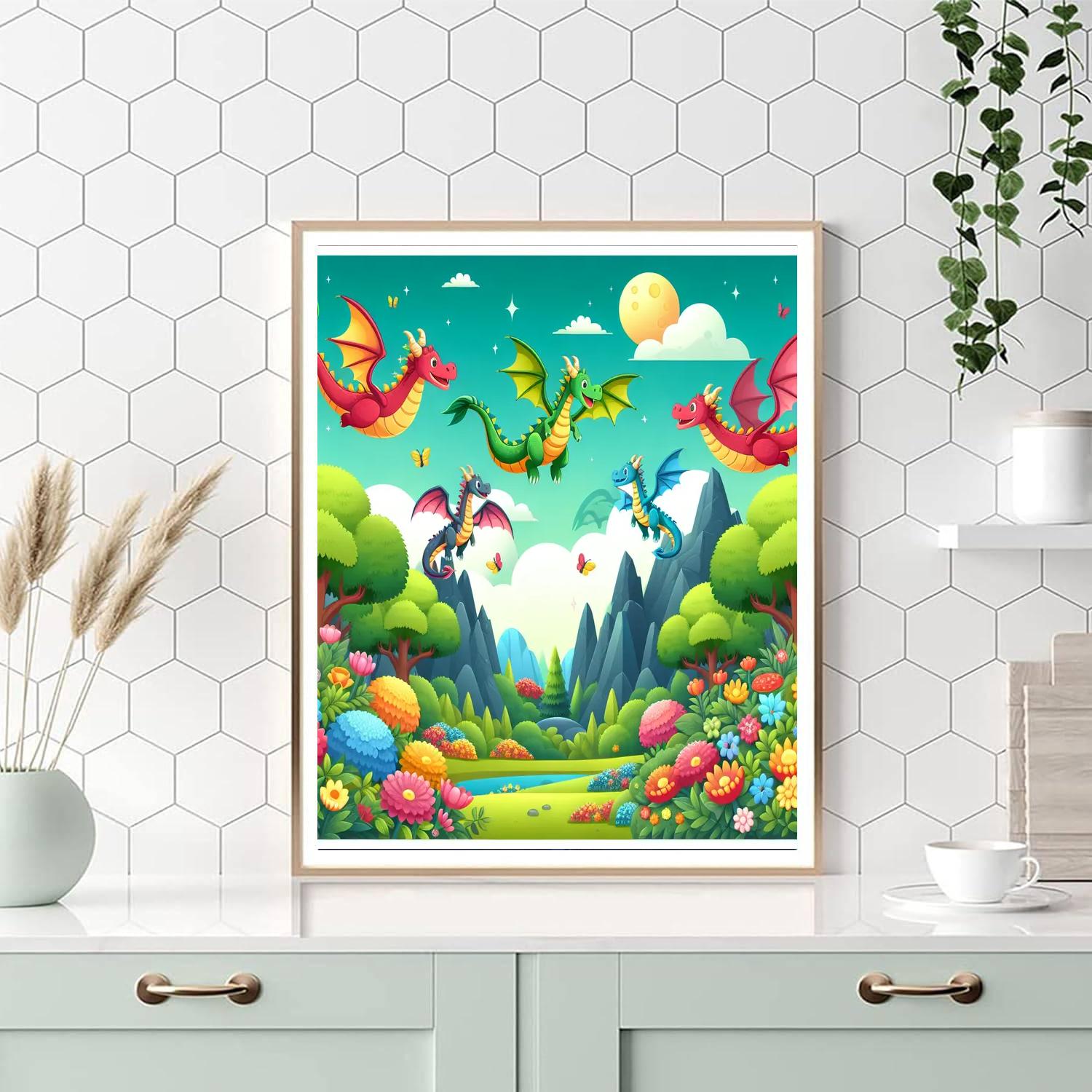 Whimsical Dragonland Painting By Numbers Kit