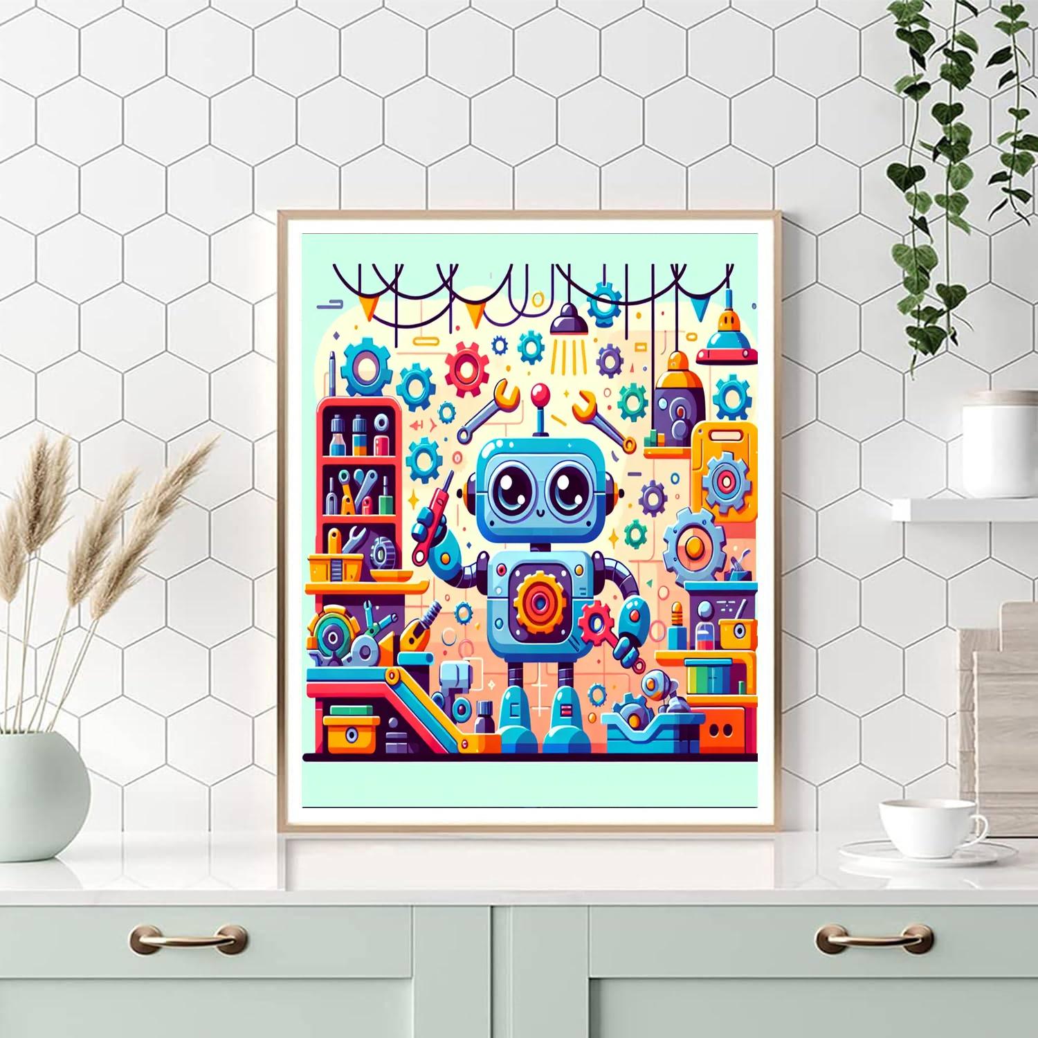 Robot's Invention Factory Number Painting