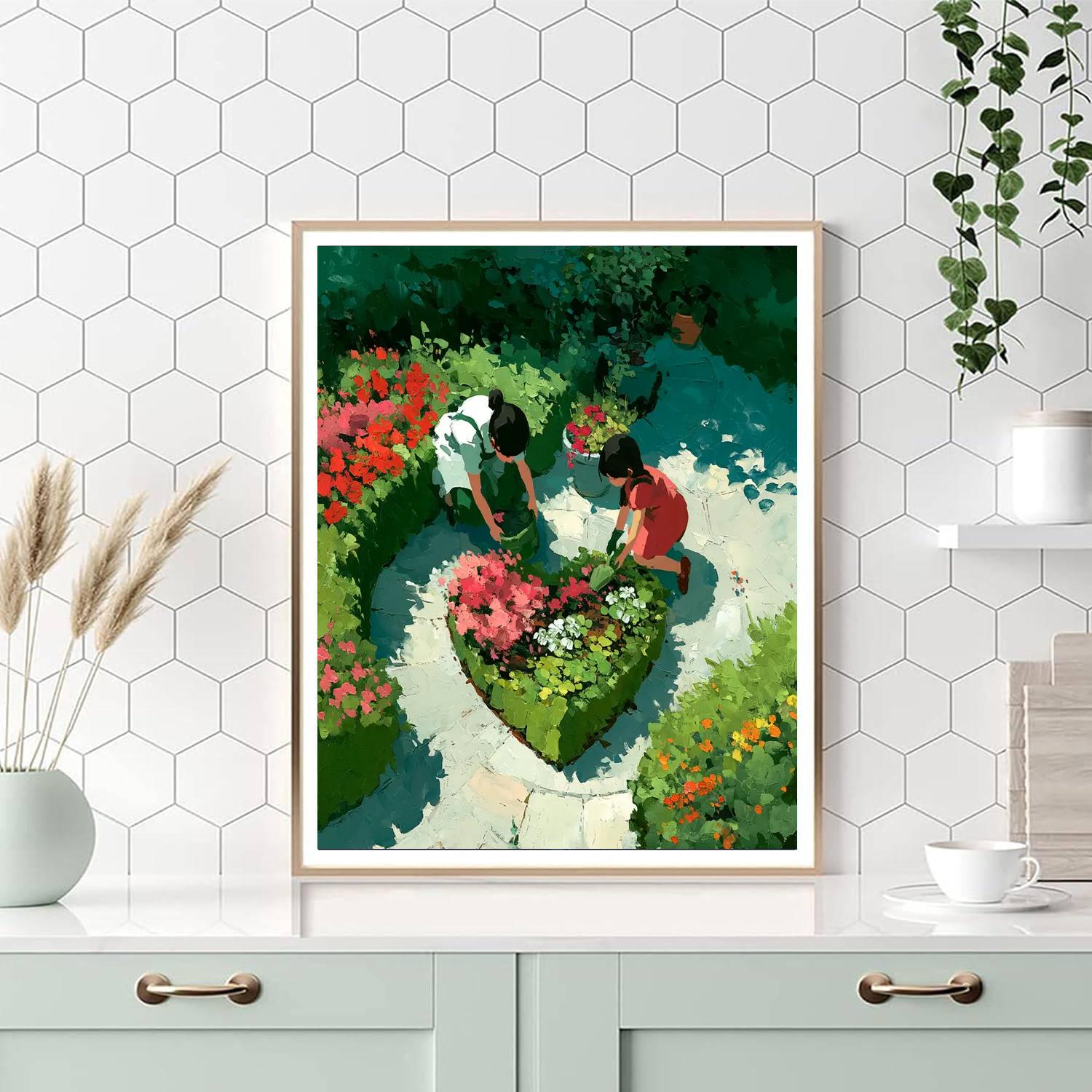 Generous Hearts In Bloom Painting Number Kit