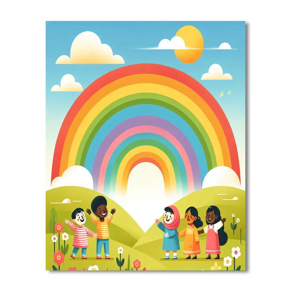 Playful Rainbow Pals Paint By Color