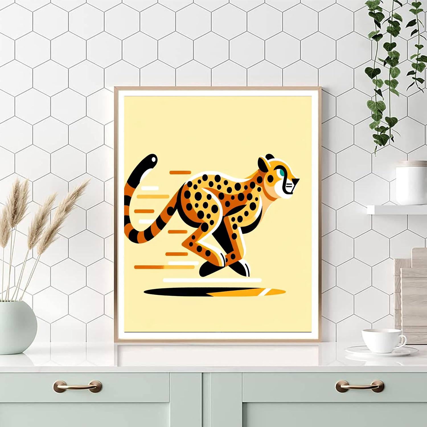 Clever Cheetah Chase Painting Number Kit