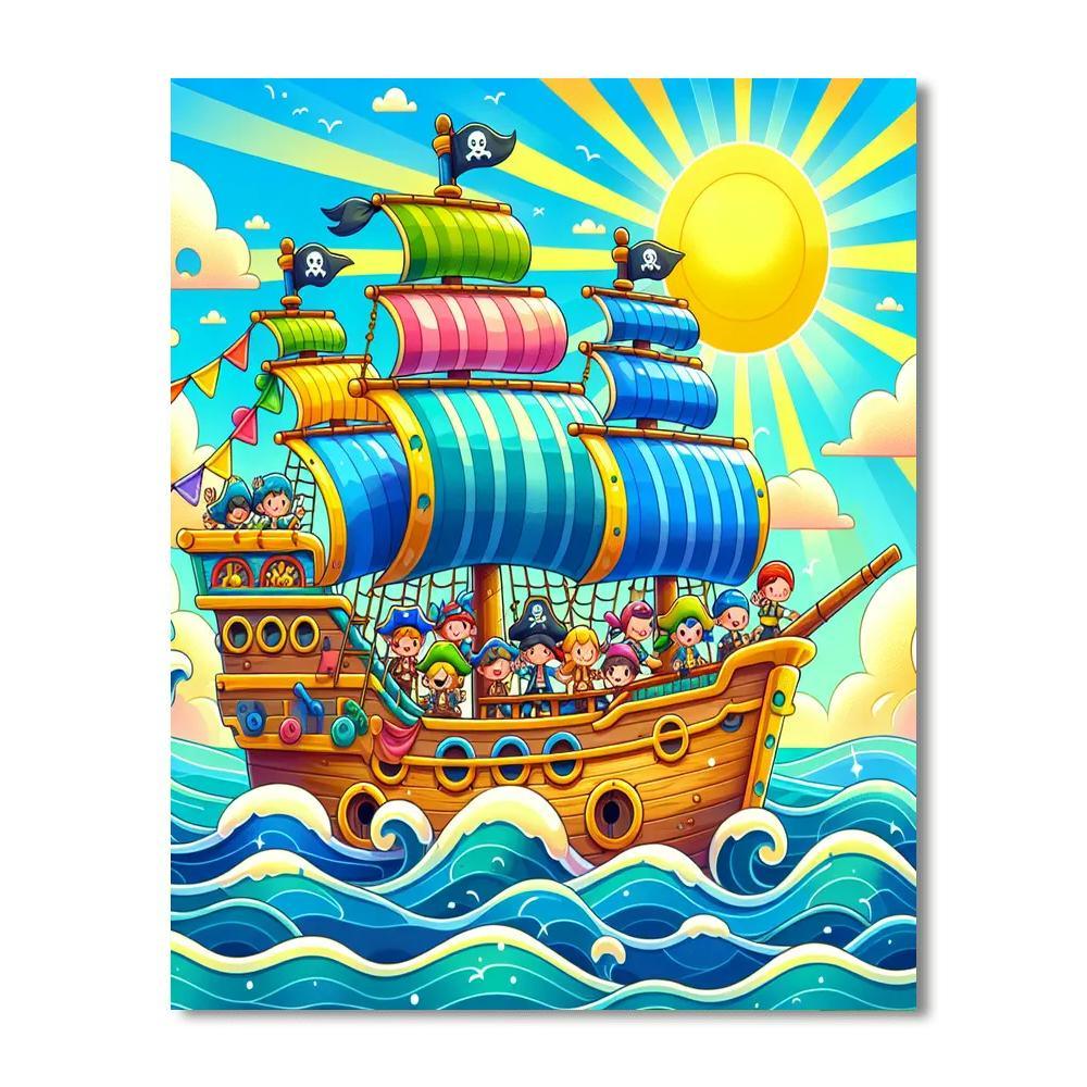 Sailing With Pirate Friends Painting By Numbers Kit