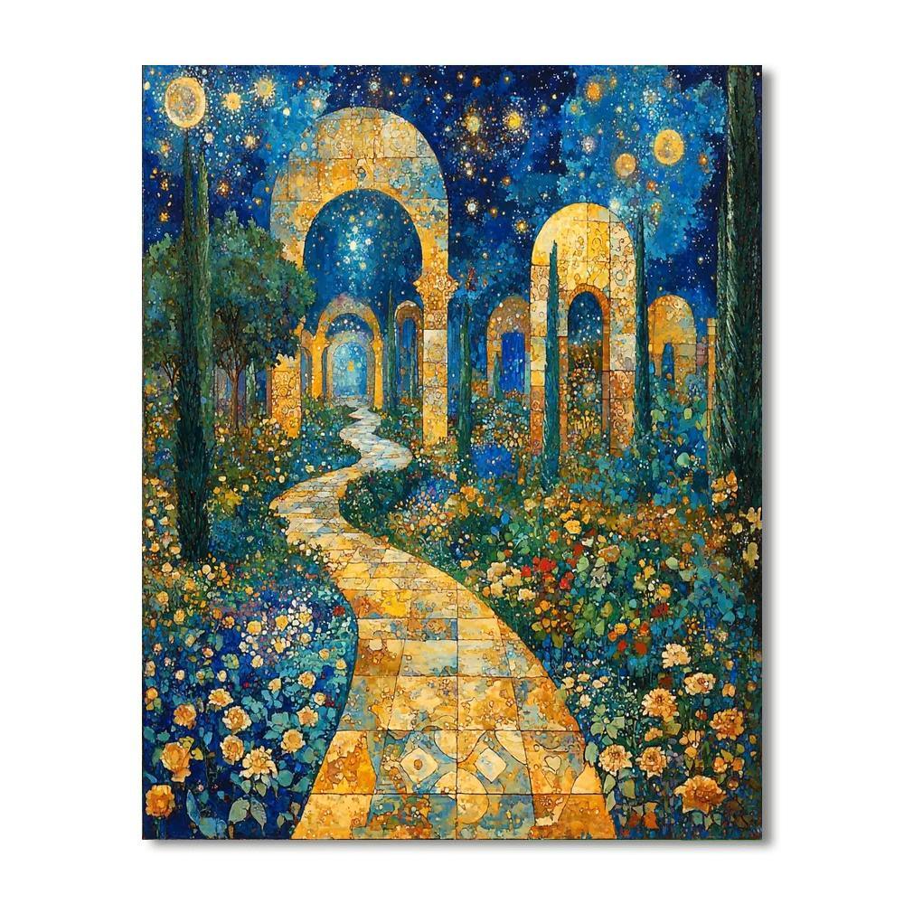 Gustav Moreau Inspired Mystical Celestial Garden  Paint By Numbers