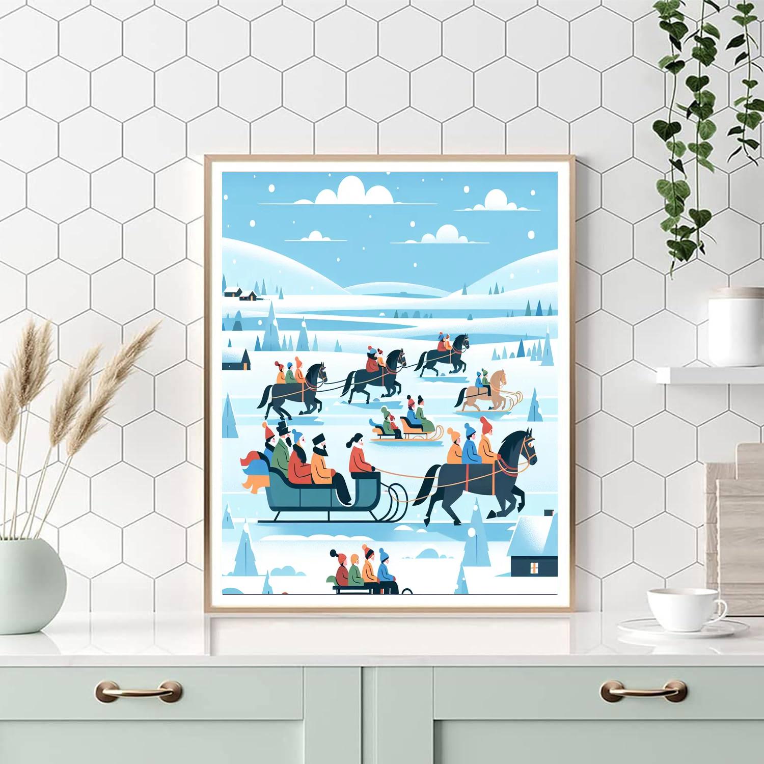 Winter Sleigh Ride Paint By Numbers