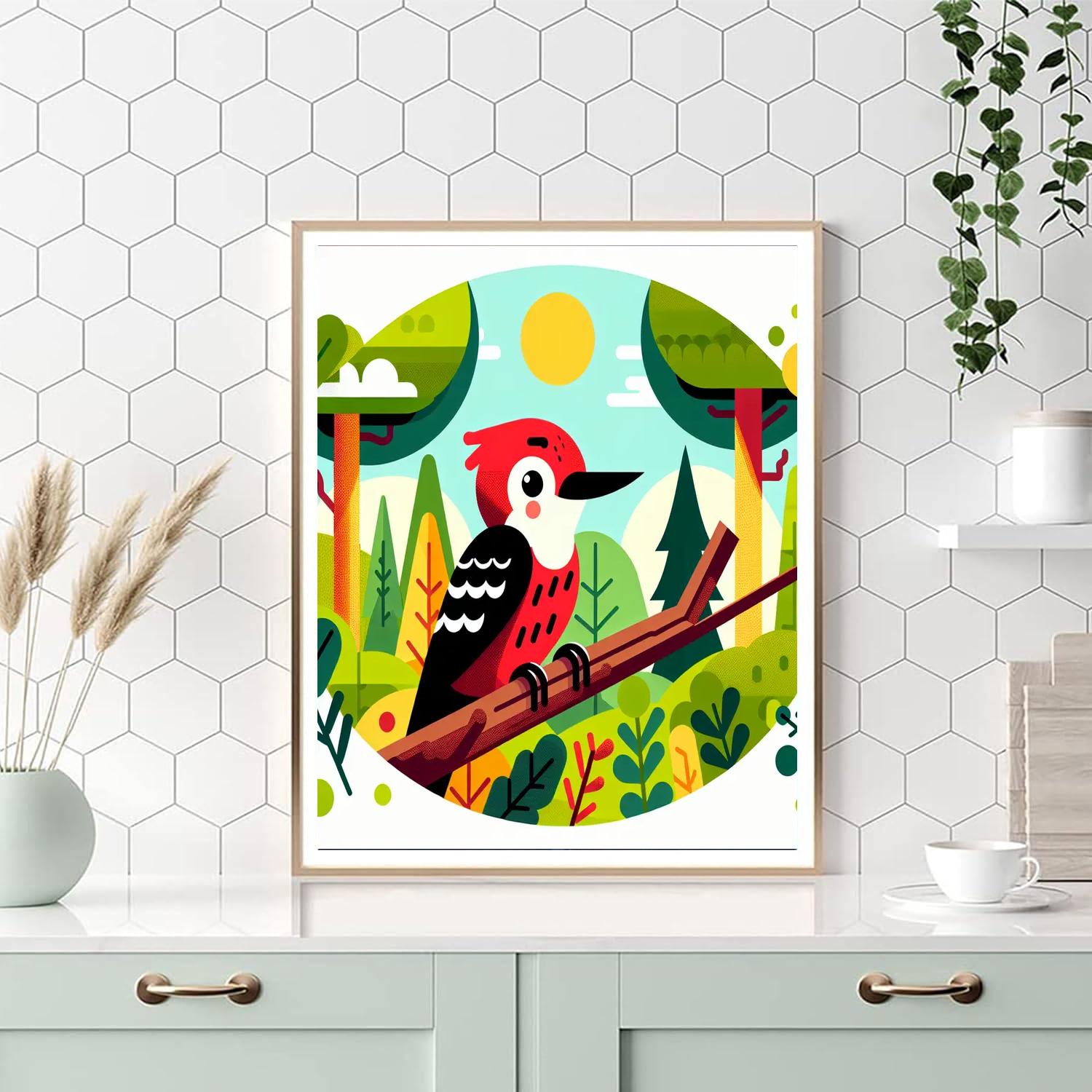 Wandering Woodpecker Numbered Painting Kits