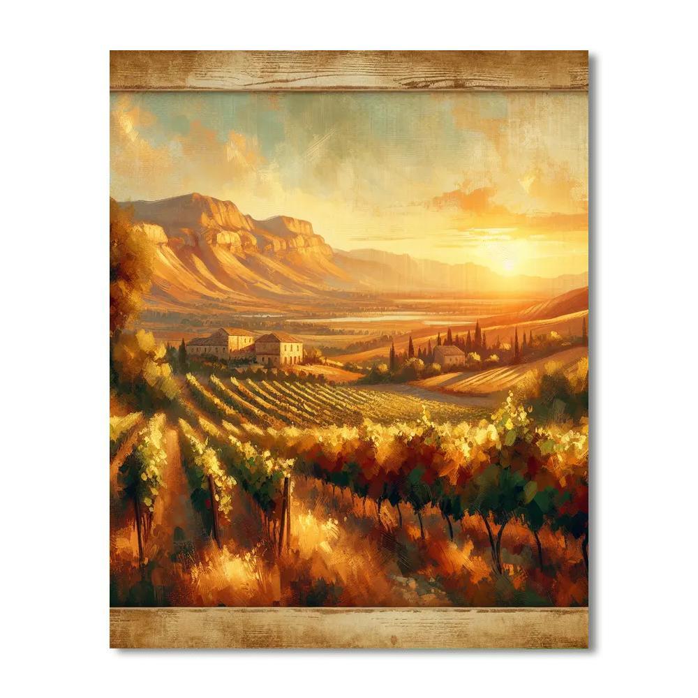Mediterranean Vineyard Sunset DIY Paint By Numbers