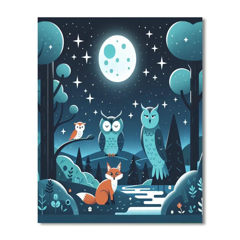 Moonlit Night Adventure Paint By Numbers Art
