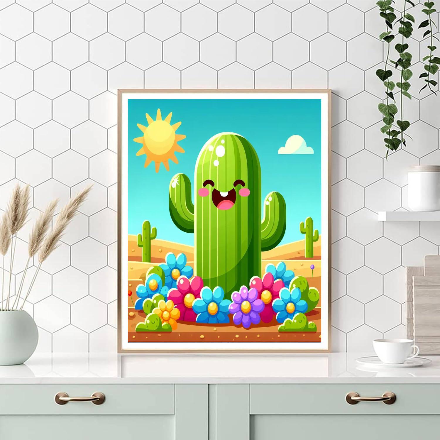 Happy Cactus Painting By Numbers Kit