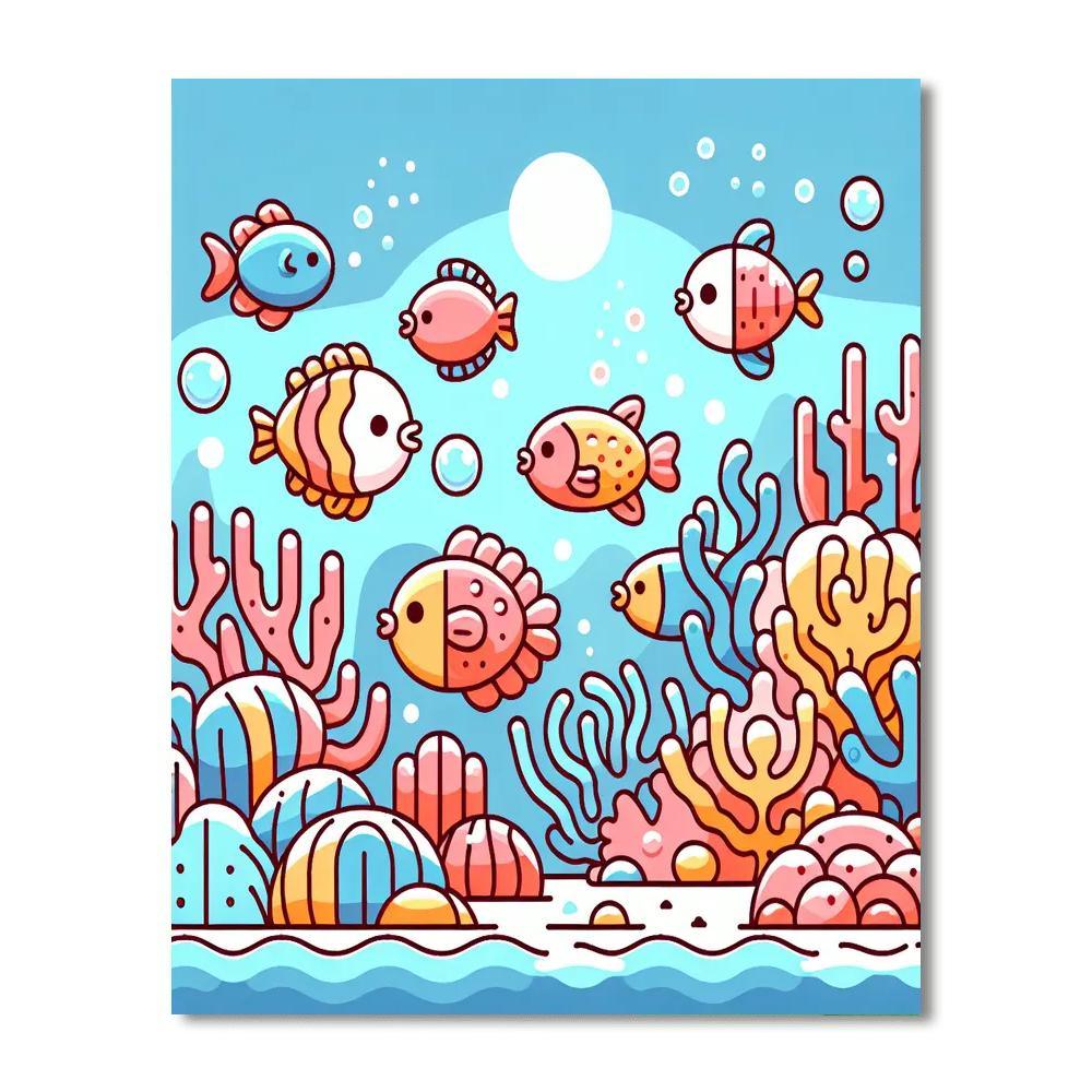 Vibrant Ocean Coral Reef Paint By Number