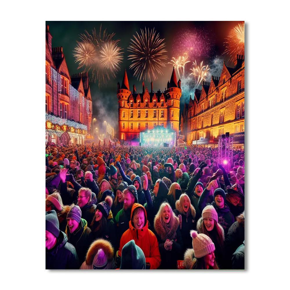 Hogmanay Street Party Paint By Numbers