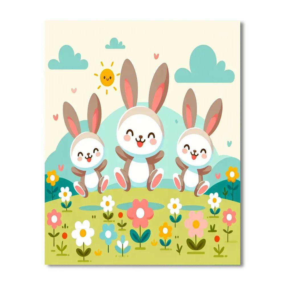 Bouncy Bunny Family Paint By Numbers