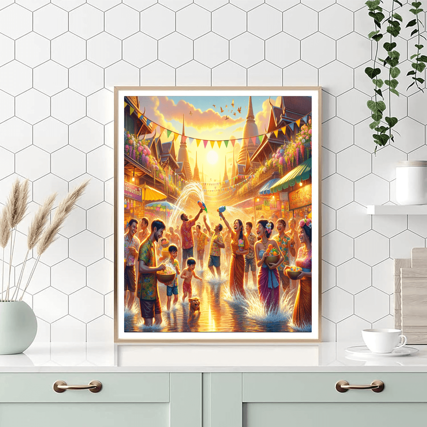 Songkran Water Festival - Thailand Paint By Number