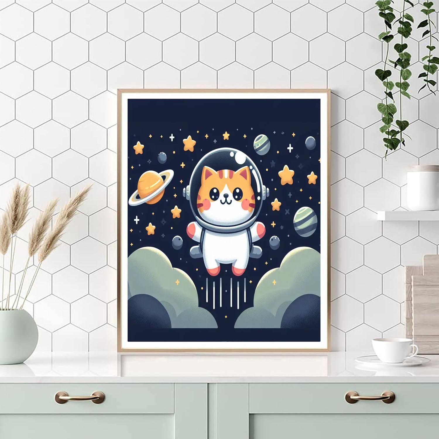 Space Quest With Astro Cat Numbered Painting Kits