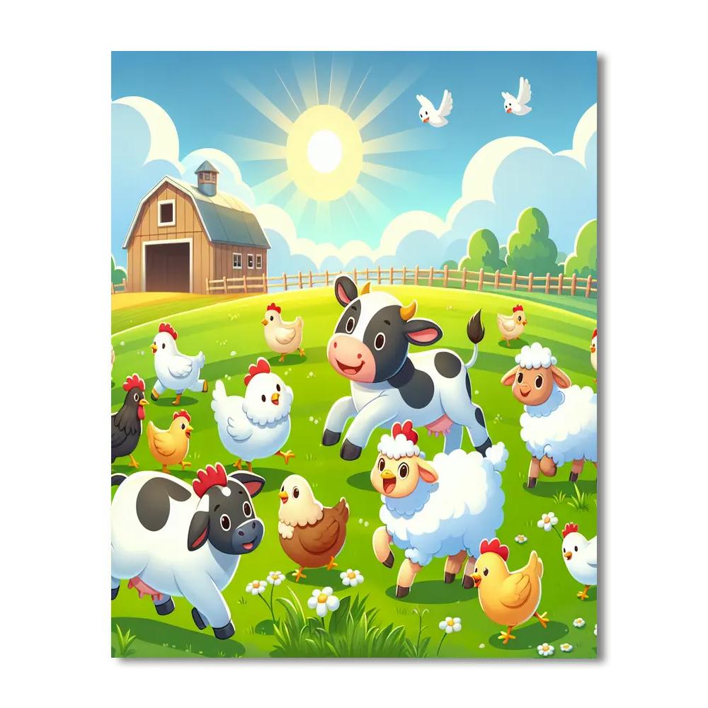Friendly Farmyard Frolics Paint By Color