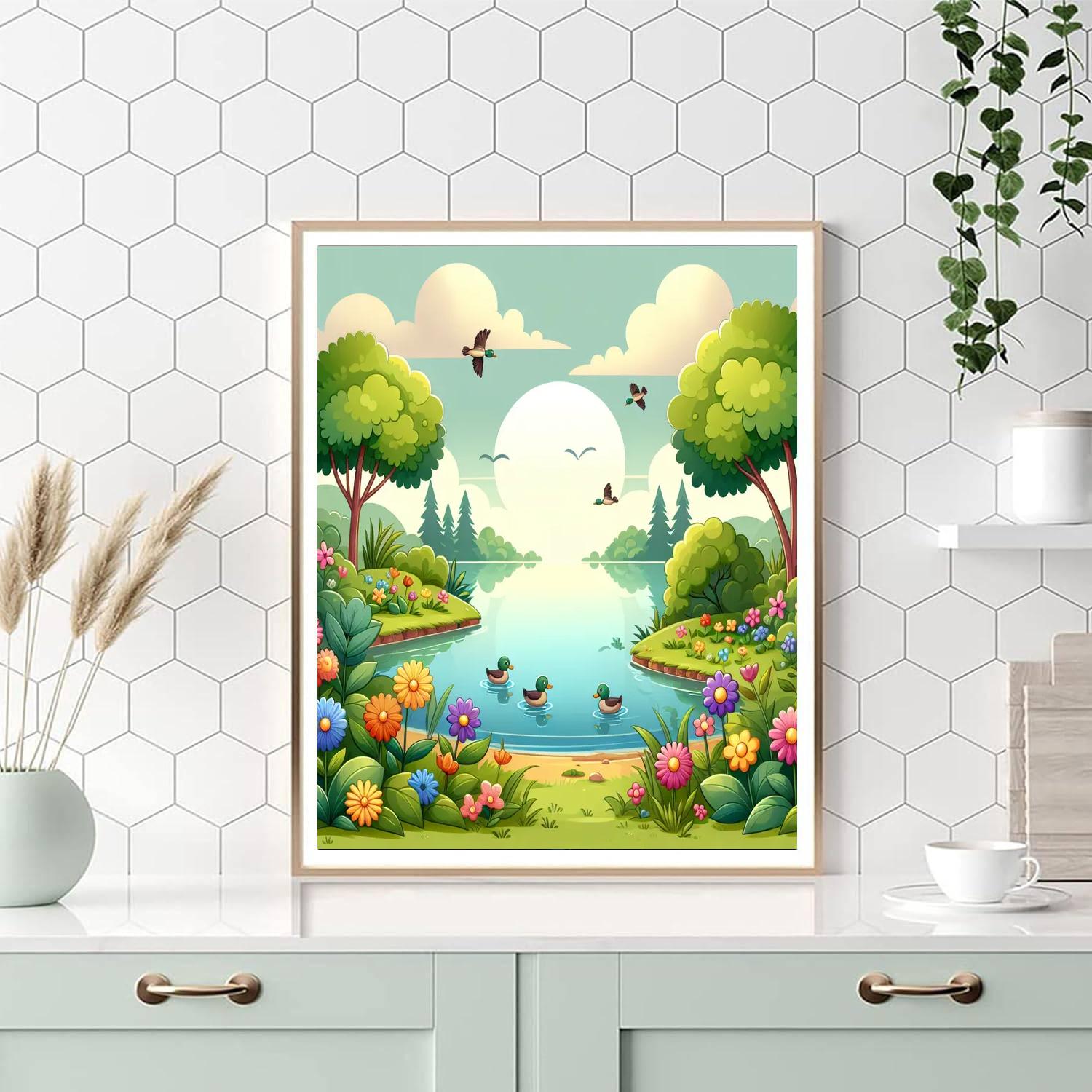 Lively Lake Painting Number Kit