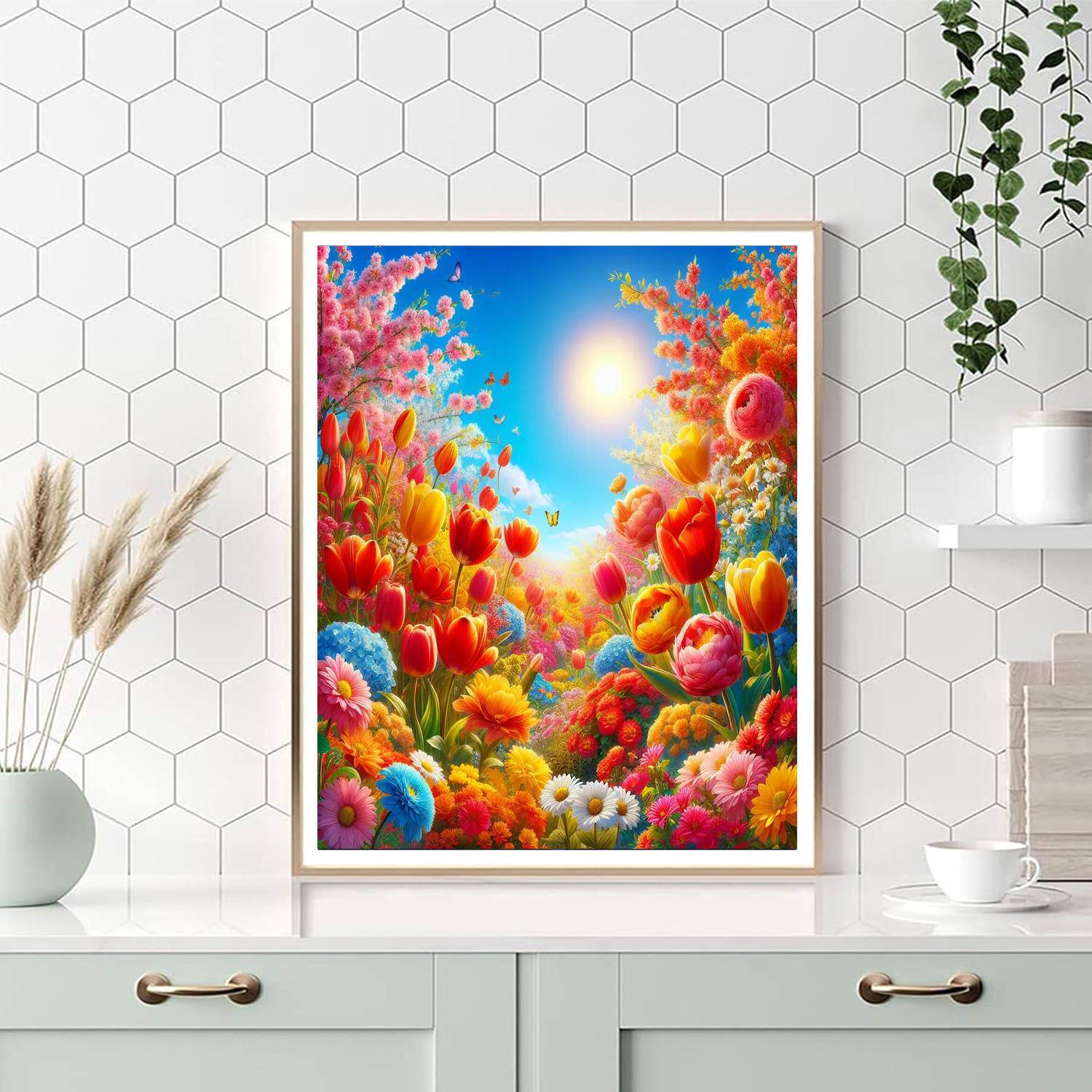Springtime Blossoms Number Painting