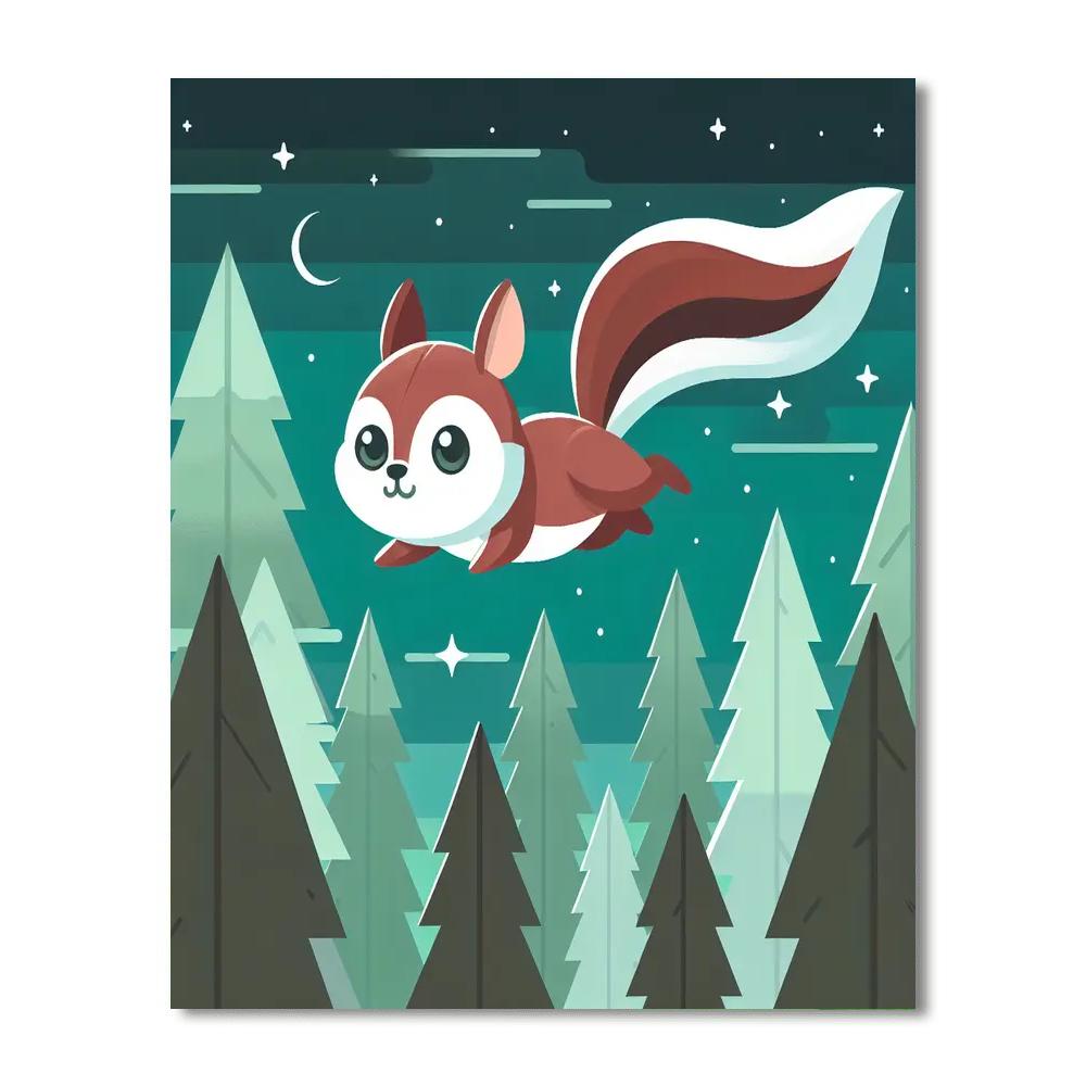 Fanciful Flying Squirrel Paint By Numbers Art