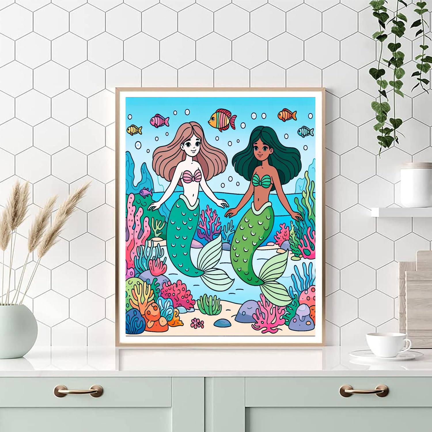 Mystical Mermaids Lagoon Paint By Numbers Art