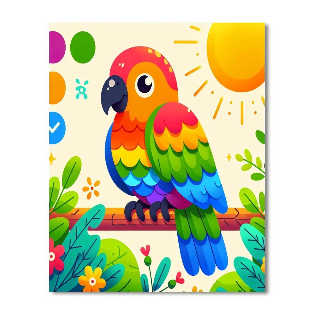 Bright Rainbow Parrot Paint By Numbers Kits