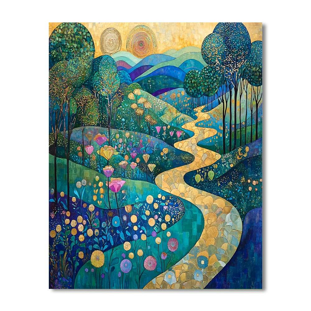 Gustav Klimt Inspired Gilded Landscapes  Paint By Numbers Art