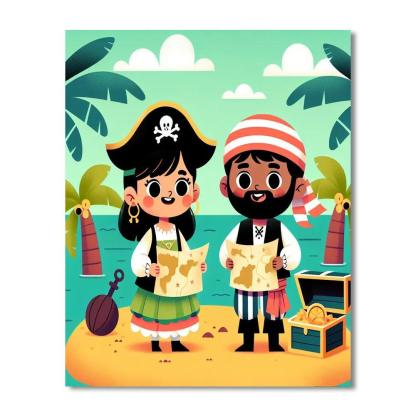 Pirate Pals' Island Adventure Paint By Number