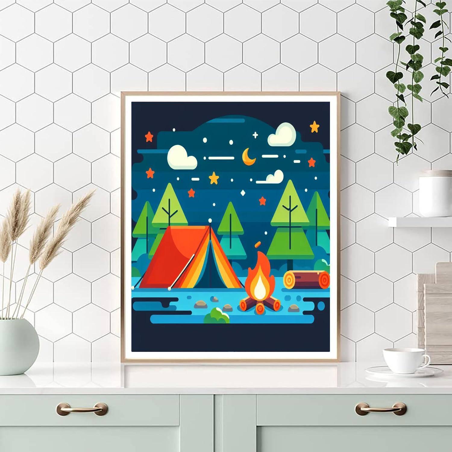 Happy Camping Trip Paint By Color