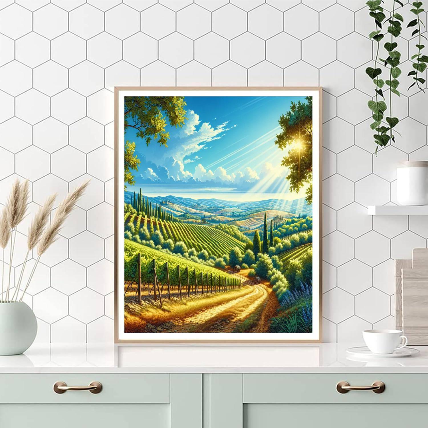 Sunny Tuscan Hills Paint By Number