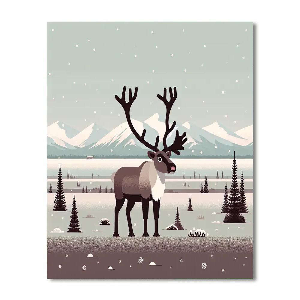 Radiant Reindeer Paint By Numbers Art