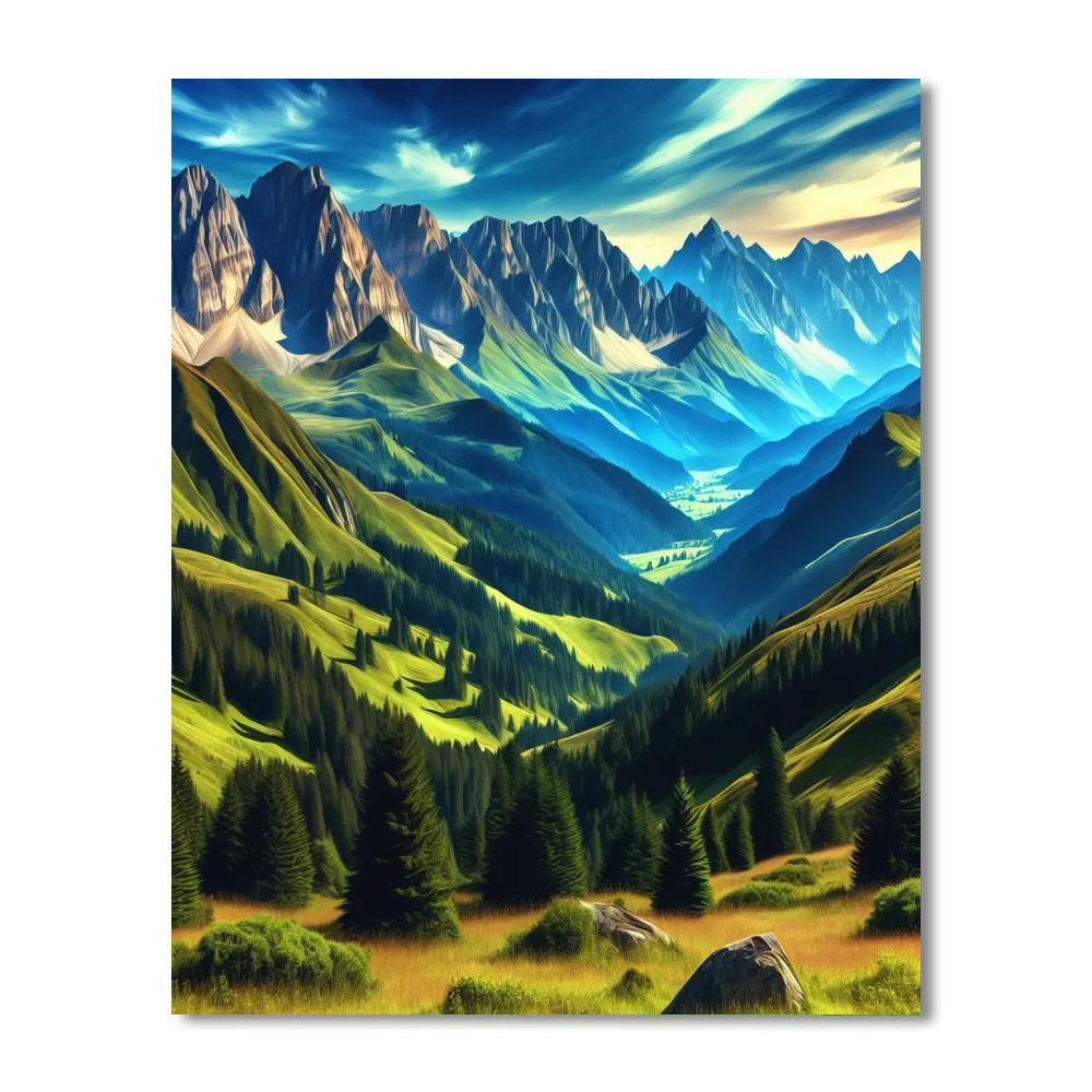 Astonishing Mountain Range Paint By Numbers Kits