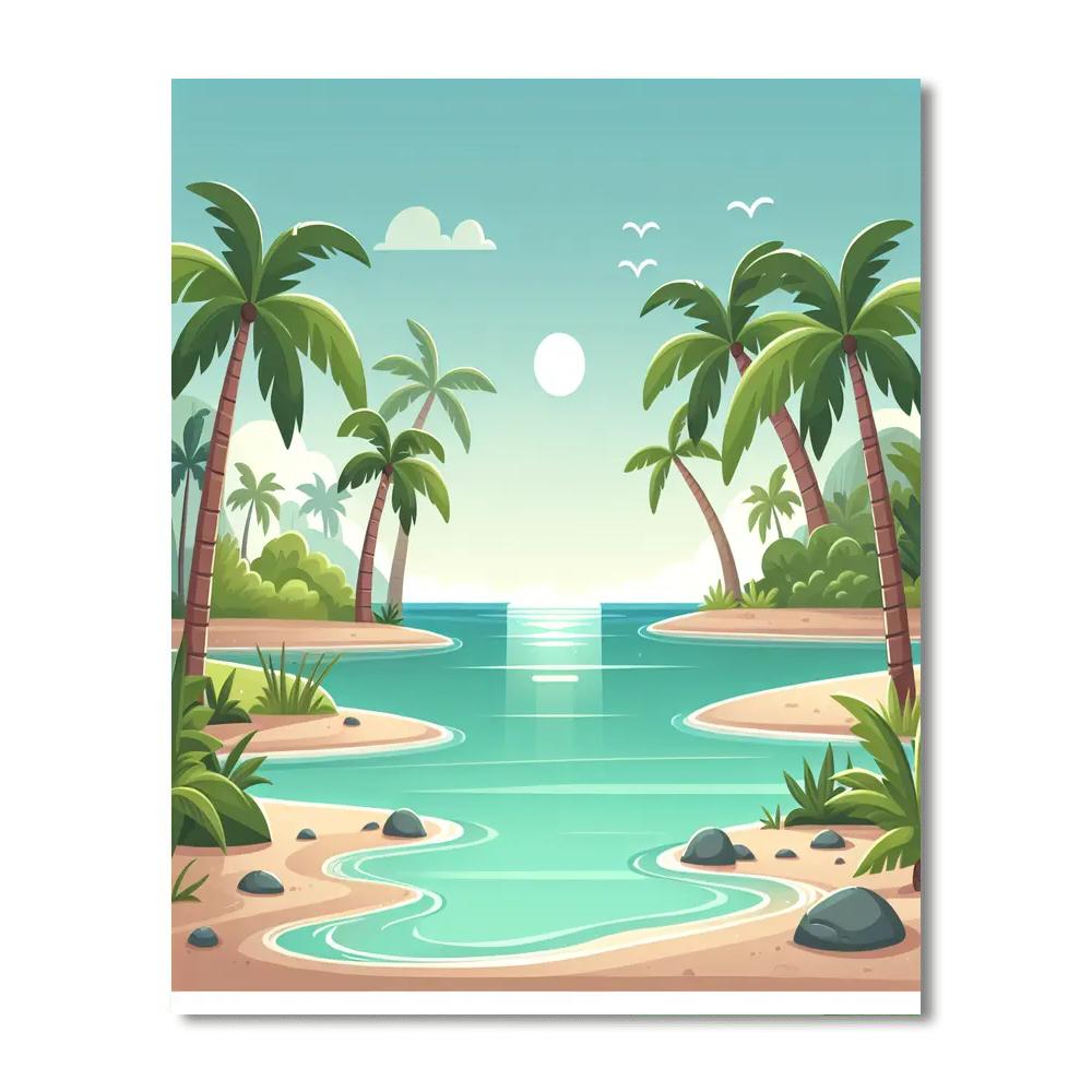 Island Paradise Getaway Painting Number Kit