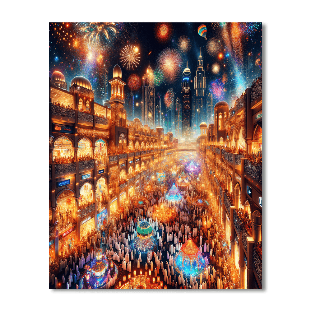 Dubai Shopping Festival - United Arab Emirates Painting By Numbers Kit