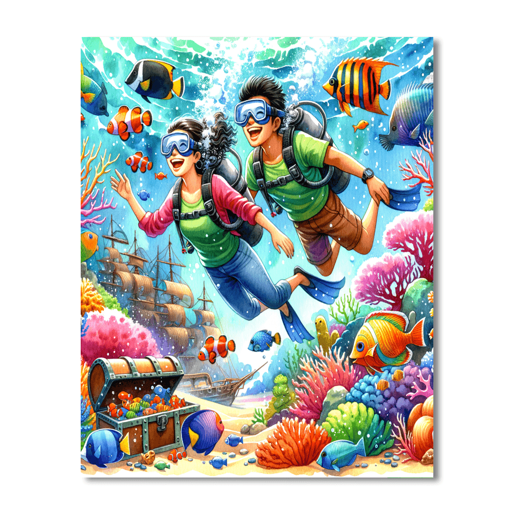 Cheerful Ocean Explorers Paint By Numbers Kits