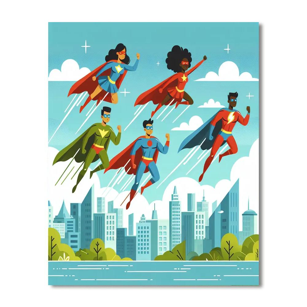 Superhero Power Squad Paint By Numbers Kits