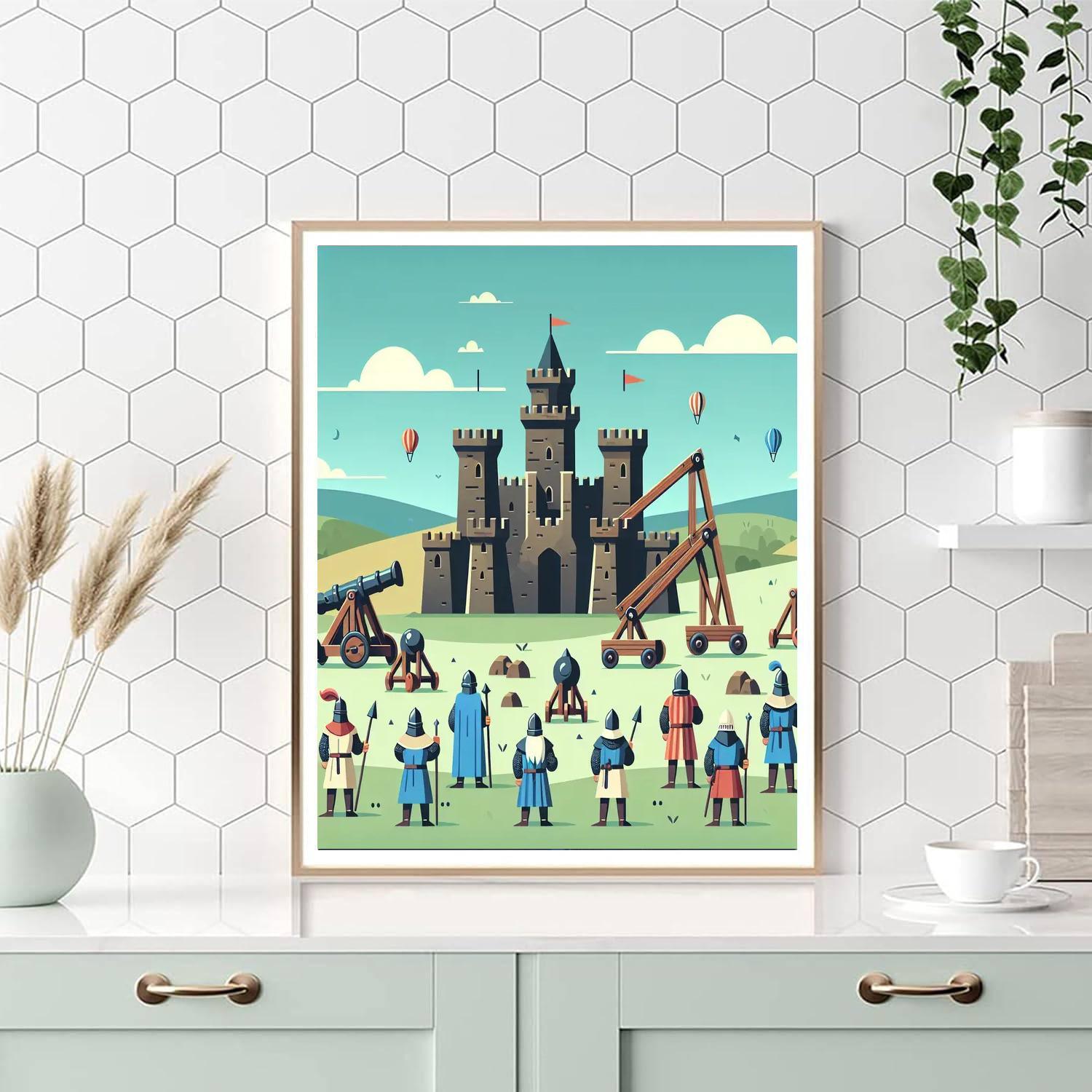 Castle Siege Challenge Paint By Numbers Art