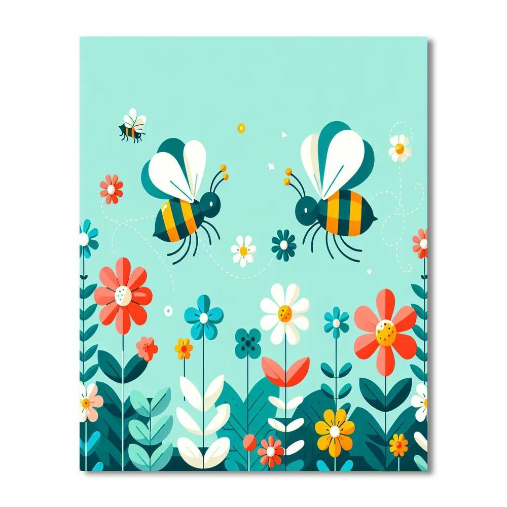 Friendly Bees DIY Paint By Numbers