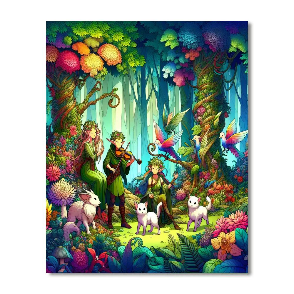 Enchanted Elven Forest Numbered Painting Kits