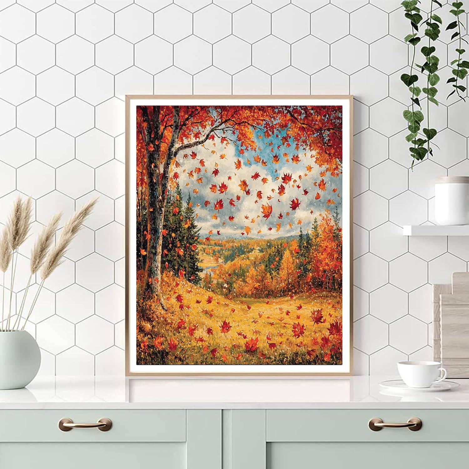 Pierre-Auguste Renoir Inspired Dancing Colors Of Autumn  Number Painting