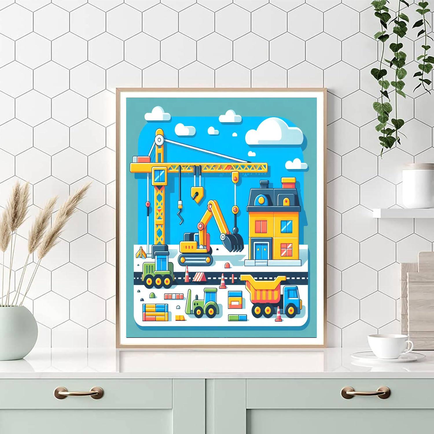 Construction Builder Site Numbered Painting Kits