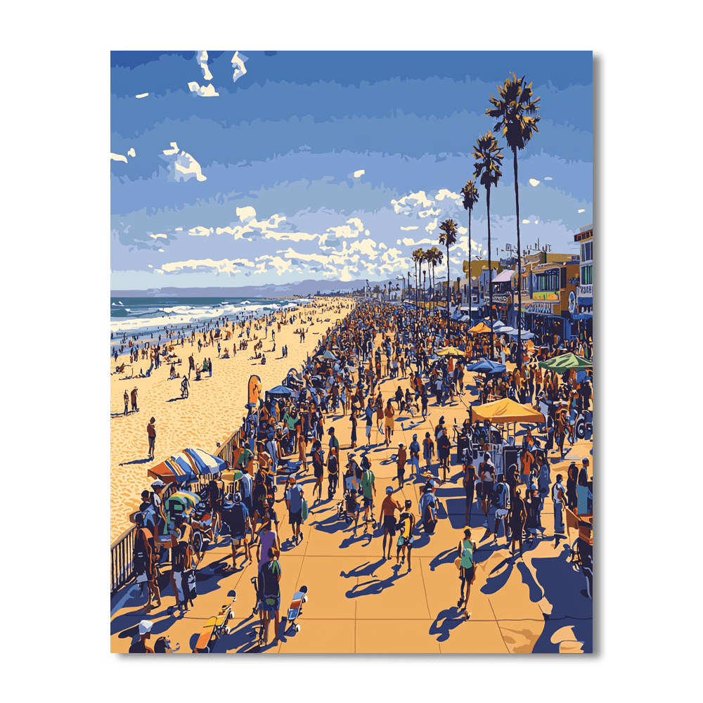 Venice Beach Boardwalk - Los Angeles Numbered Painting Kits