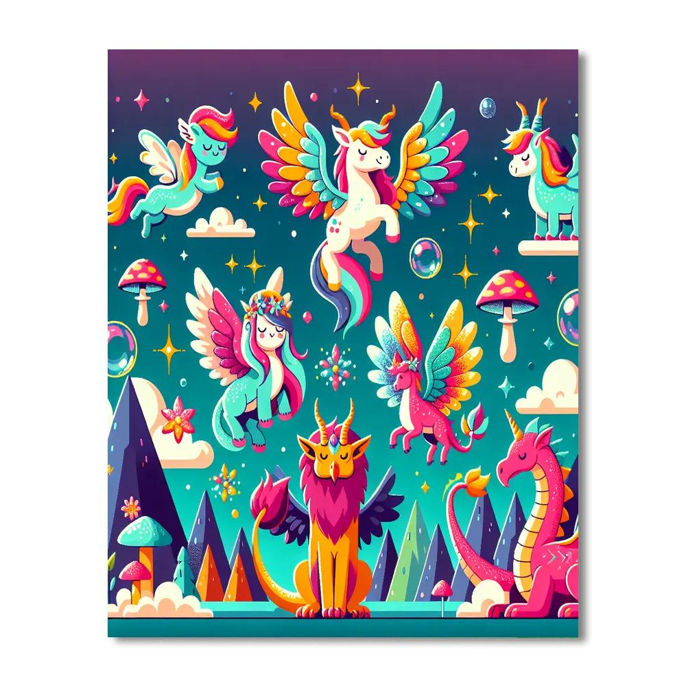 Exploration Of Mythical Worlds Number Painting