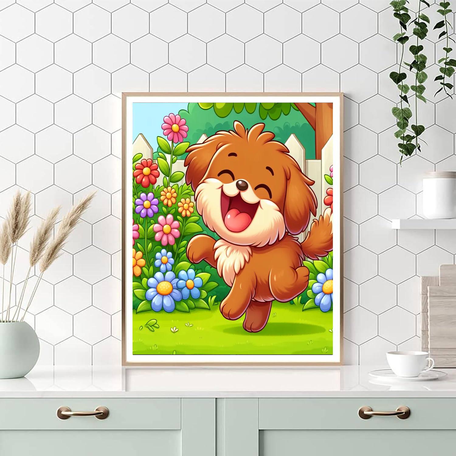 Joyful Puppy Painting By Numbers Kit