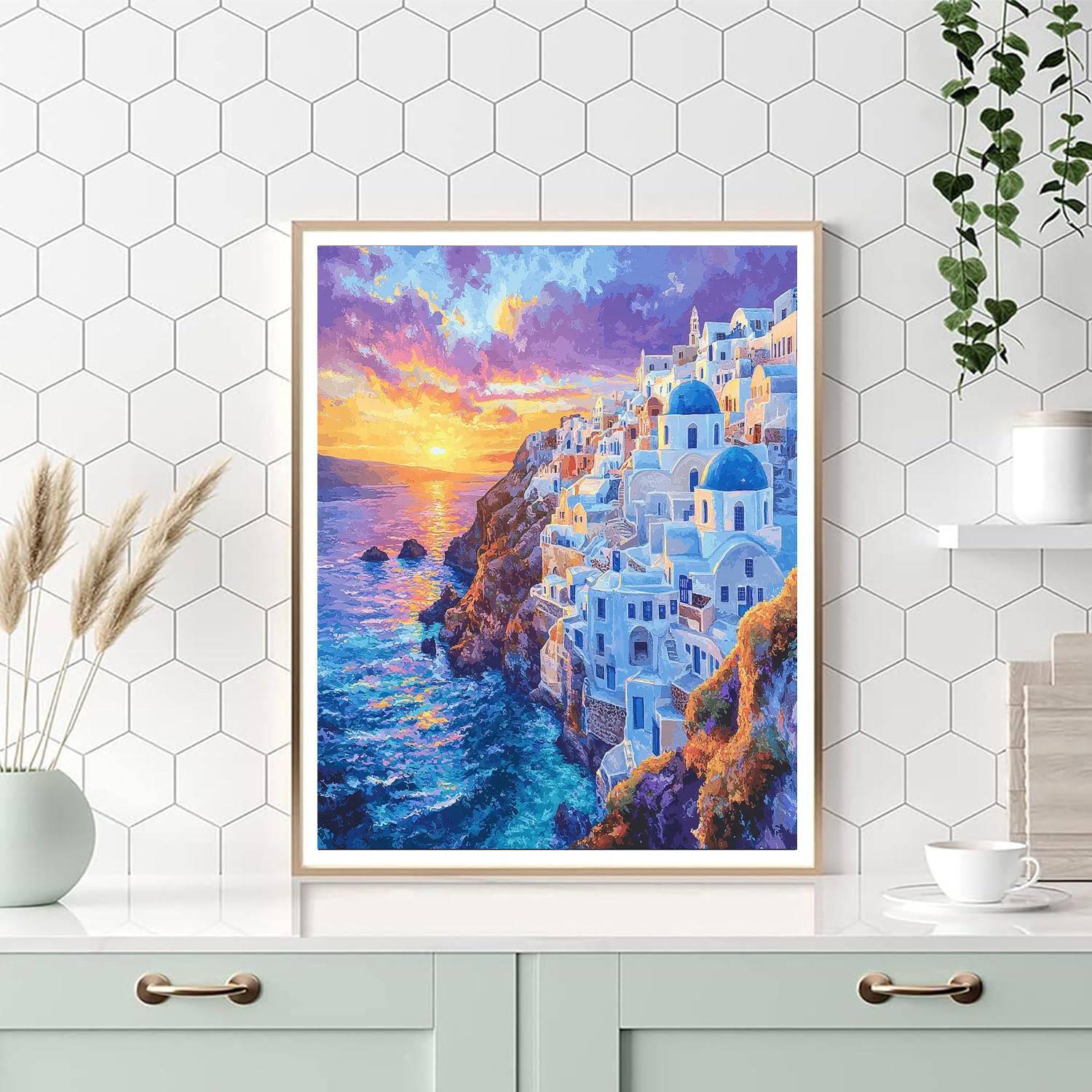 Santorini Cliffs - Santorini Painting Number Kit